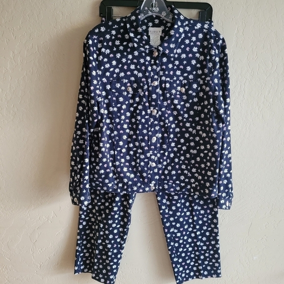 Koret Pants - Koret Petites Navy Floral Pant Suit size 8 Petite